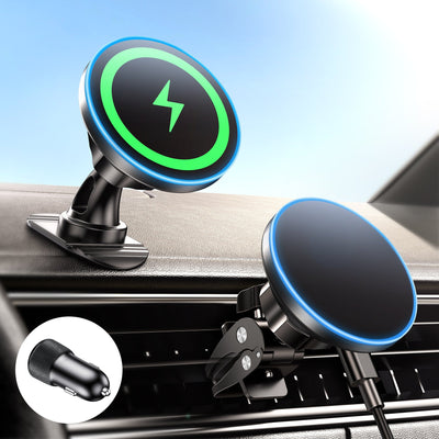 15W Magnetic Mobile Phone Wireless Fast Charge Car Navigation Holder - My Store