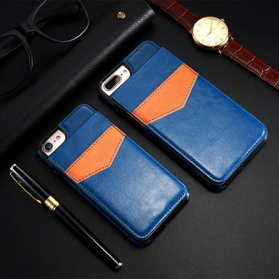 Compatible With Apple, Retro Leather Wallet Case For 8 7 6S 6 Plus Card Slot Holder Phone Cases - My Store