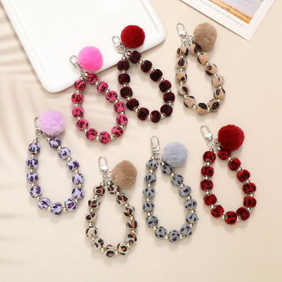 Pompons Beaded Mobile Phone Pendant Diy - My Store