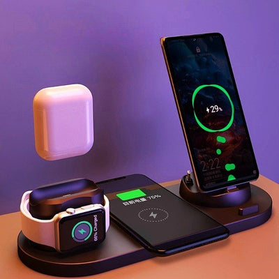 Wireless Charger For IPhone Fast Charger For Phone Fast Charging Pad For Phone Watch 6 In 1 Charging Dock Station - OTTERBOX